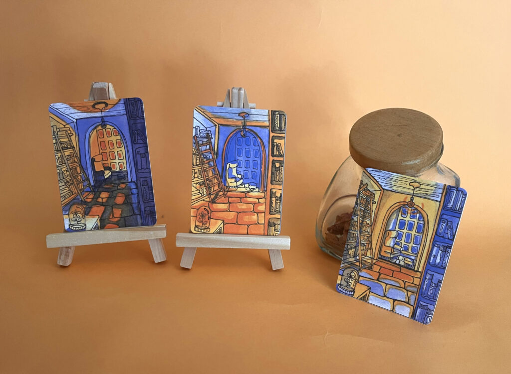 Photo des trois cartes mini format.