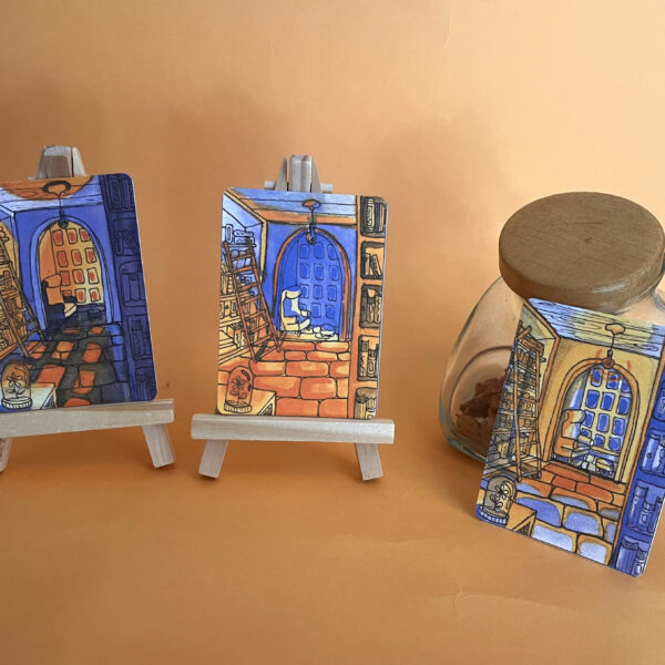 Photo des trois cartes mini format.