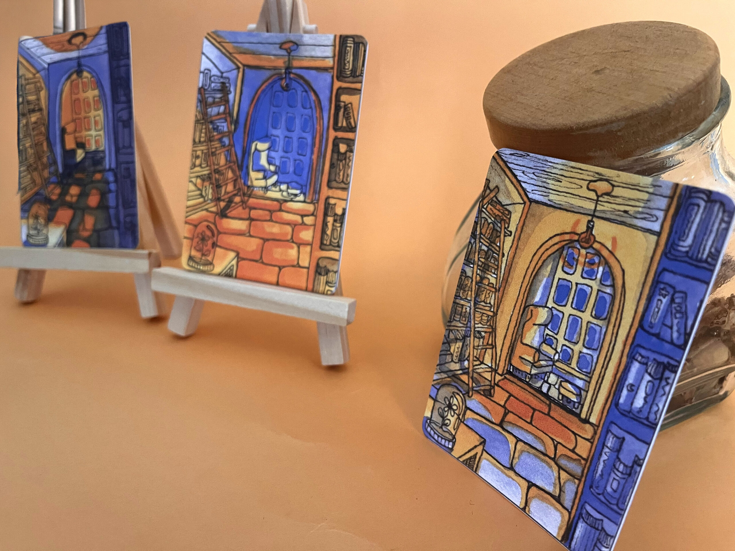 Photo des trois cartes mini format.