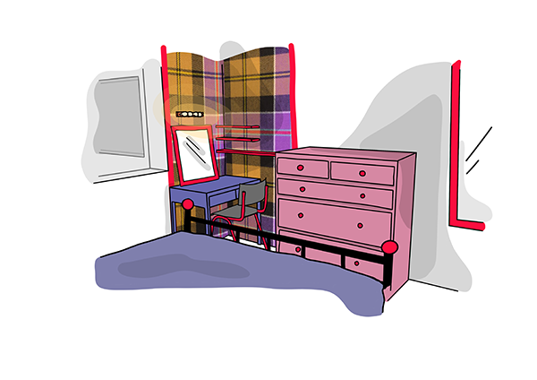 exemple de croquis de l'aménagement d'une chambre