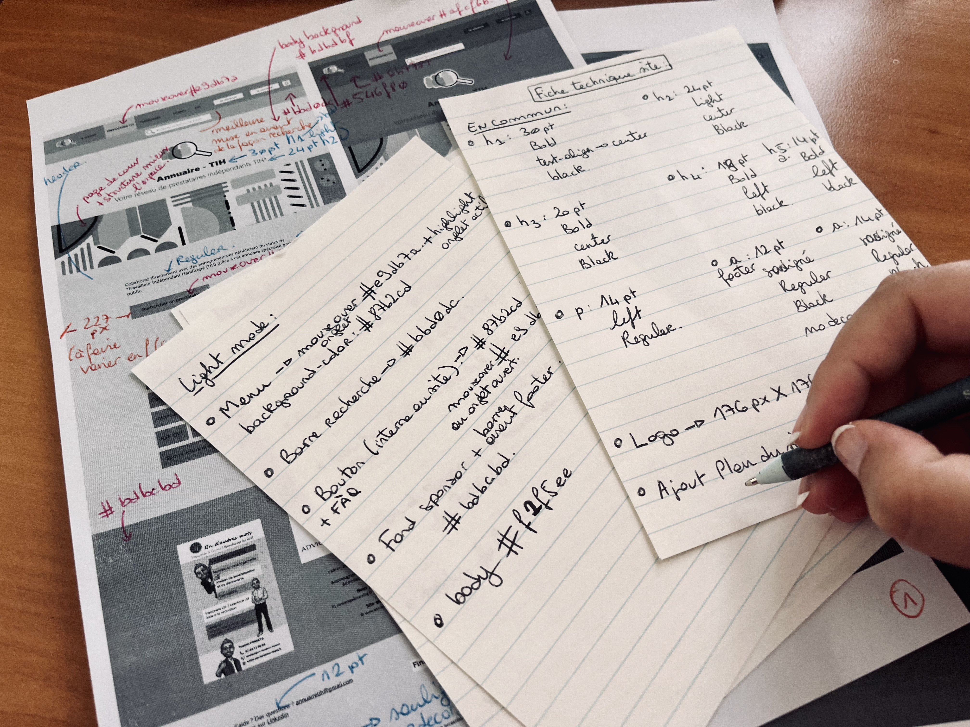 Photo de mes prises de notes