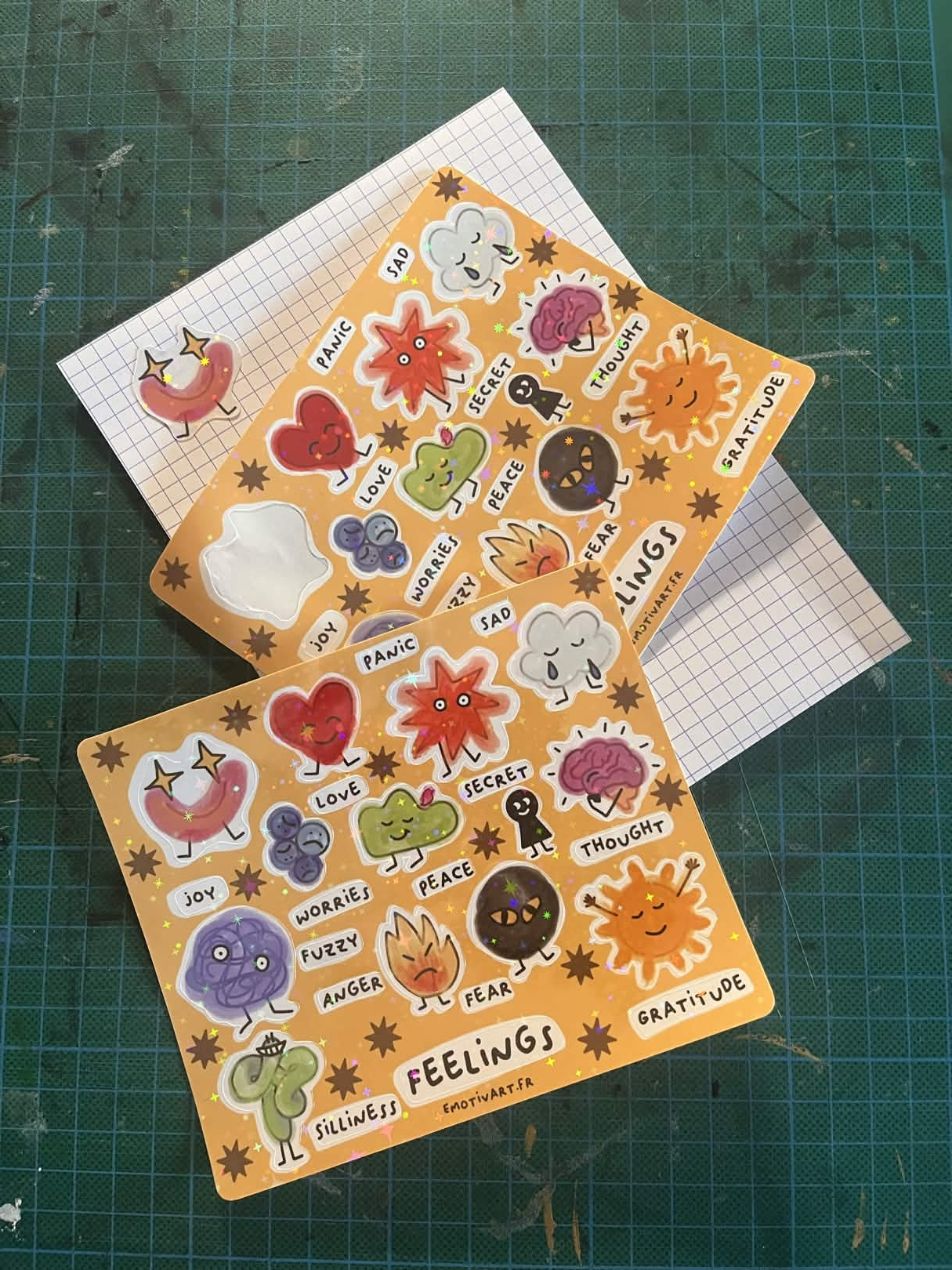 Photographie des stickers fait maison